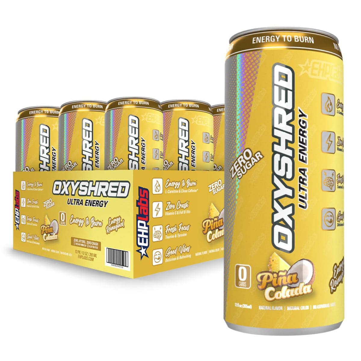 EHPlabs OxyShred Ultra Energy RTD Pina Colada 12 x 355ml