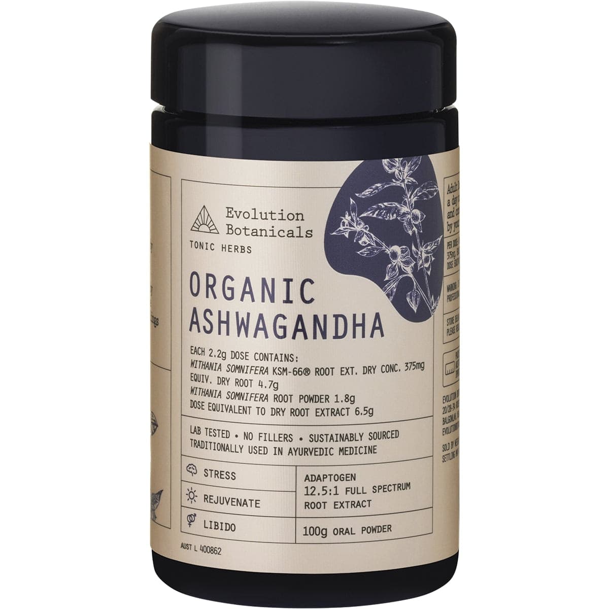 Evolution Botanicals Ashwagandha Tonic Herbs 100g
