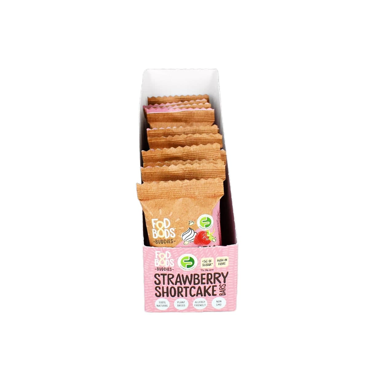 Fodbods Buddies Strawberry Shortcake Bars 12 x 30g