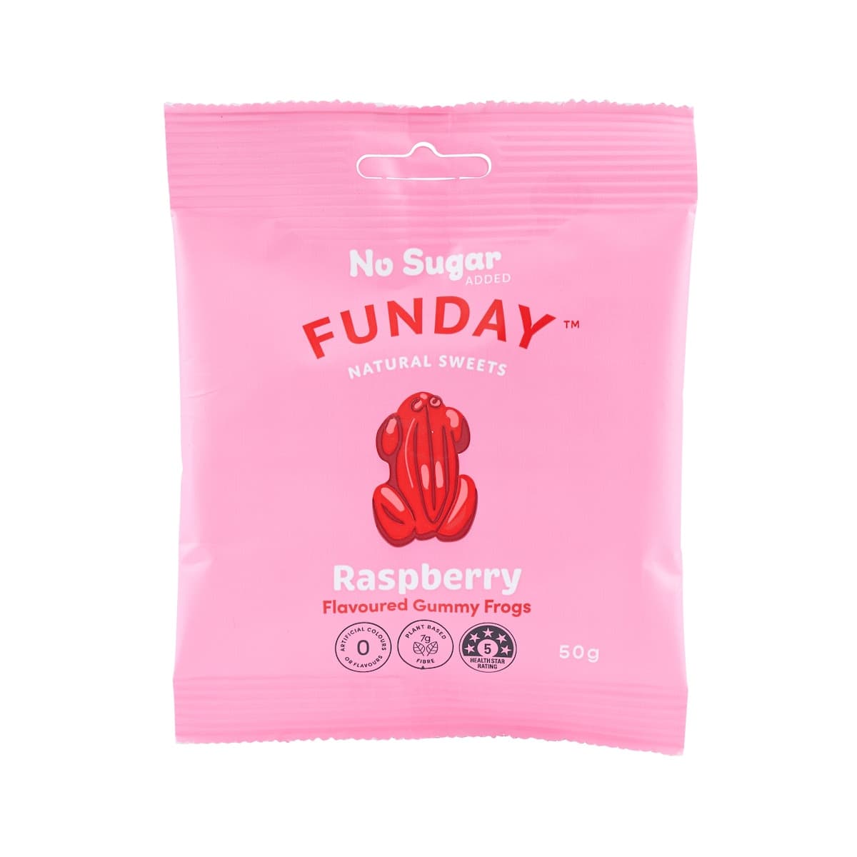 Funday No Sugar Gummy Frogs Raspberry 50g