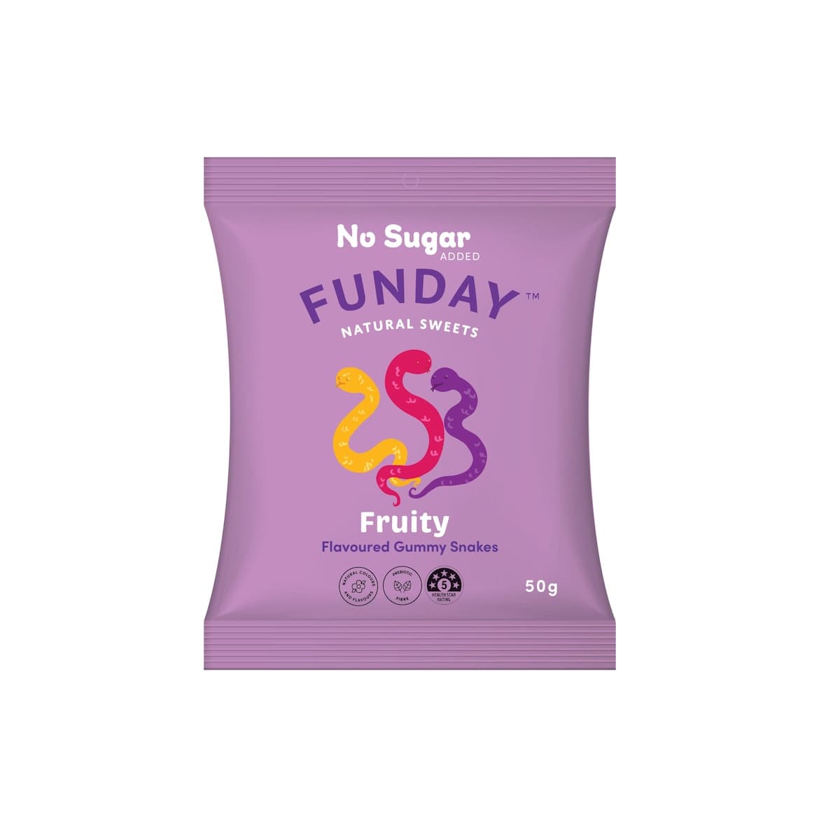 Funday No Sugar Gummy Snakes Fruity 50g
