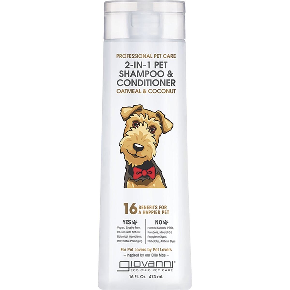 Giovanni 2-In-1 Pet Shampoo & Conditioner Oatmeal & Coconut 473ml