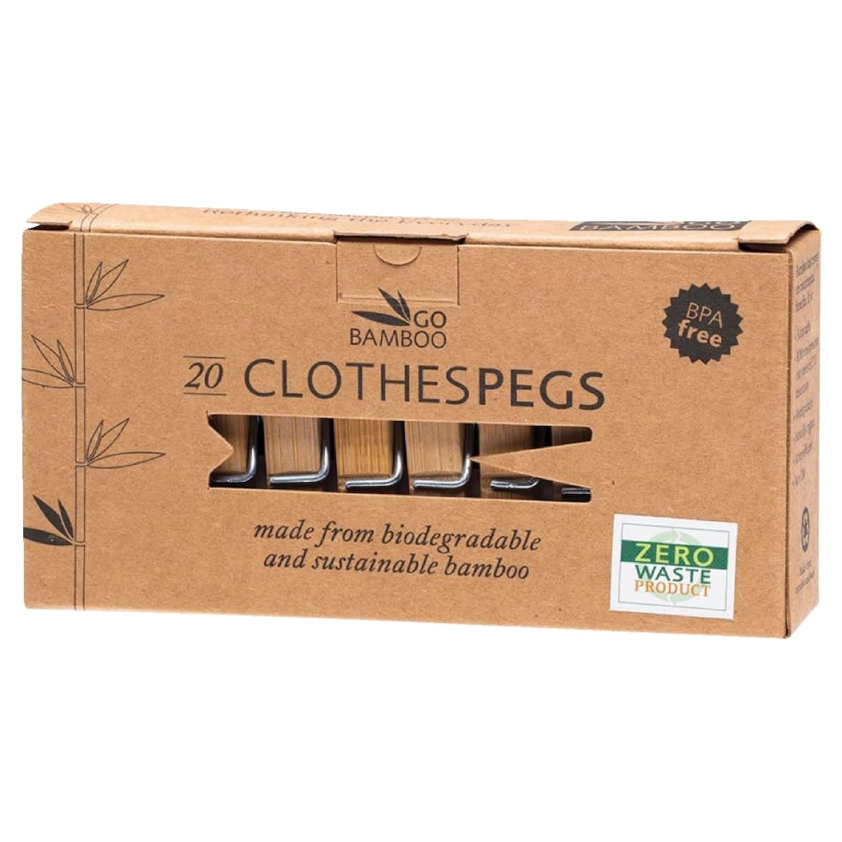 Go Bamboo Clothes Pegs 20 Pack
