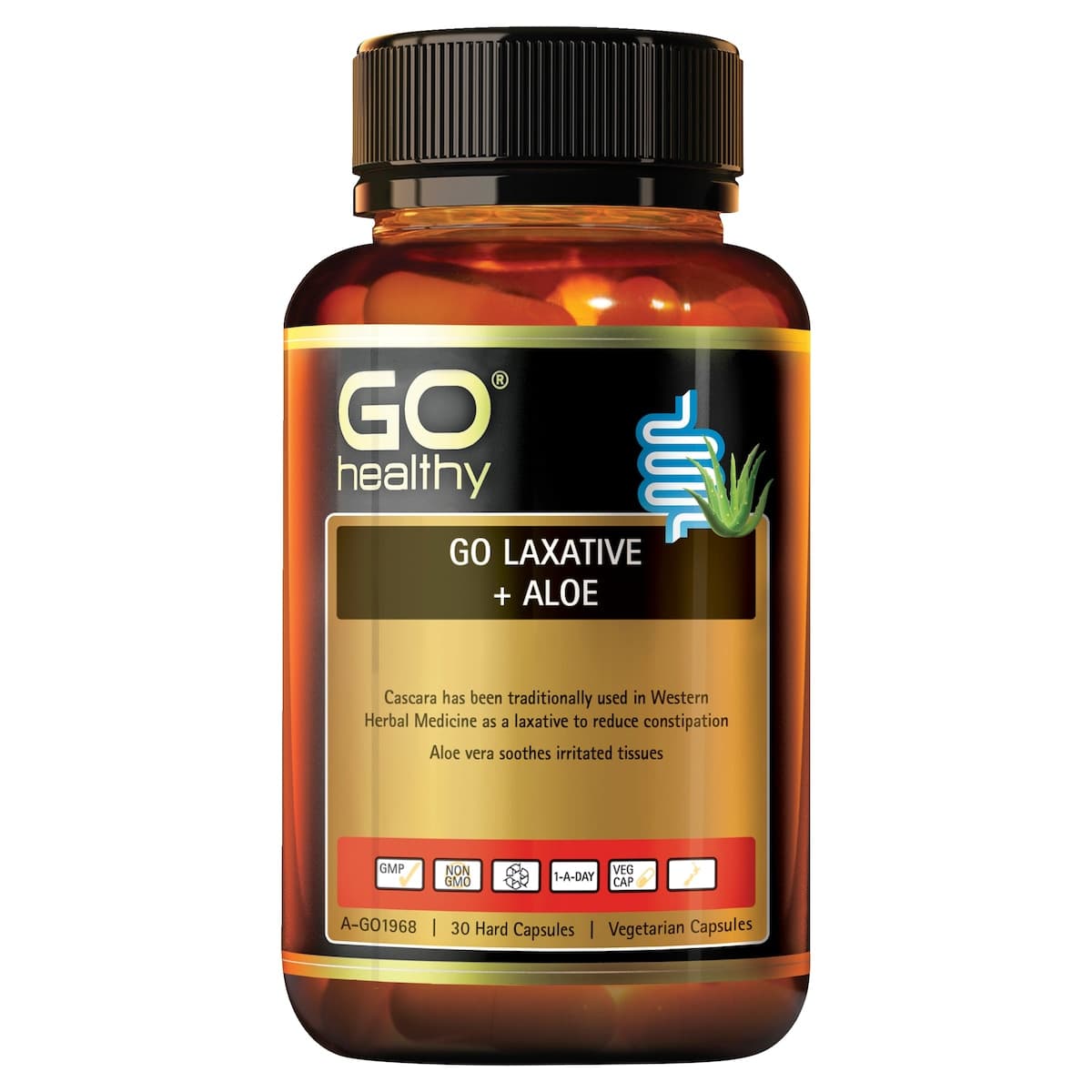 GO Healthy Laxative + Aloe 30 Vege Capsules