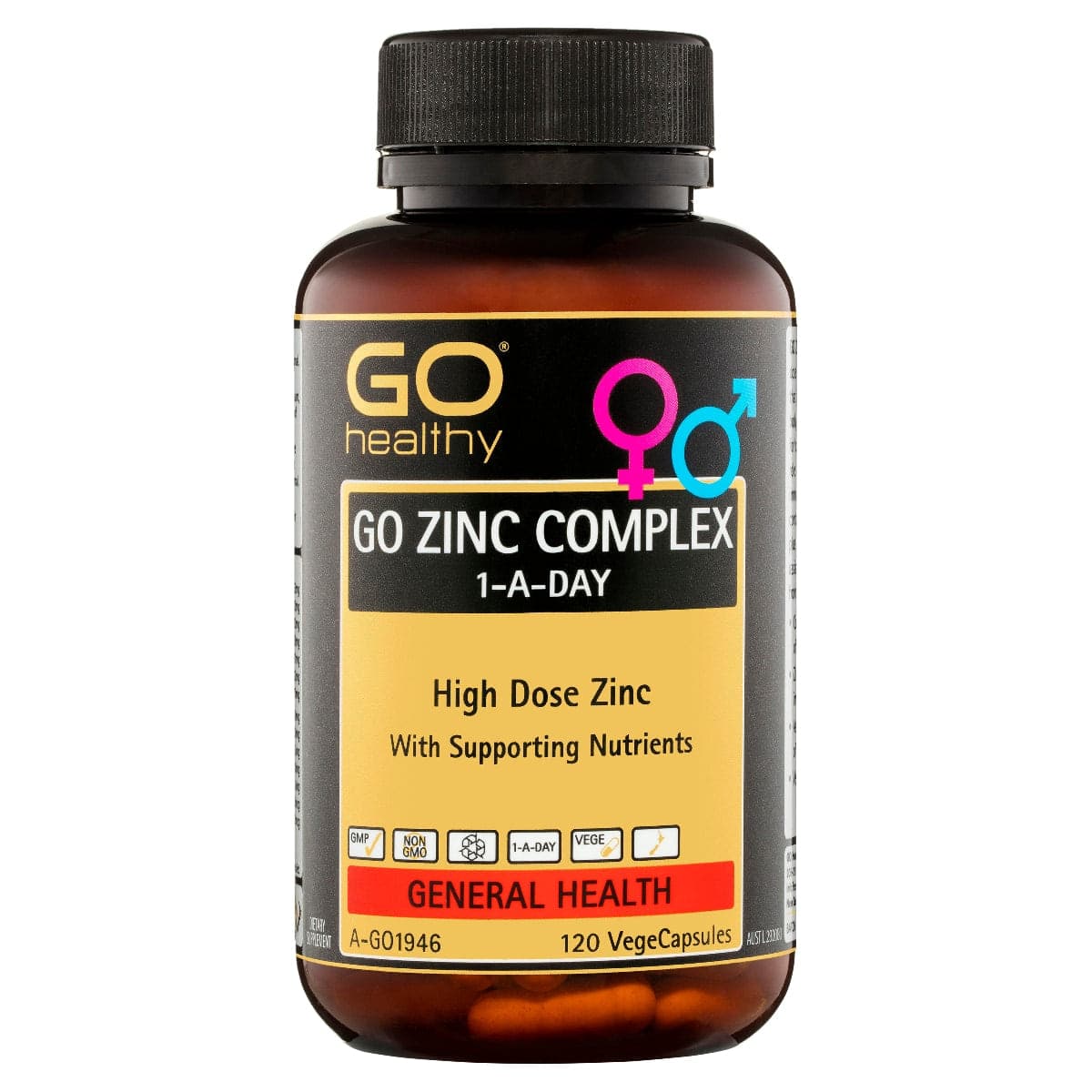 GO Healthy Zinc Complex 1-A-Day 120 Vege Capsules
