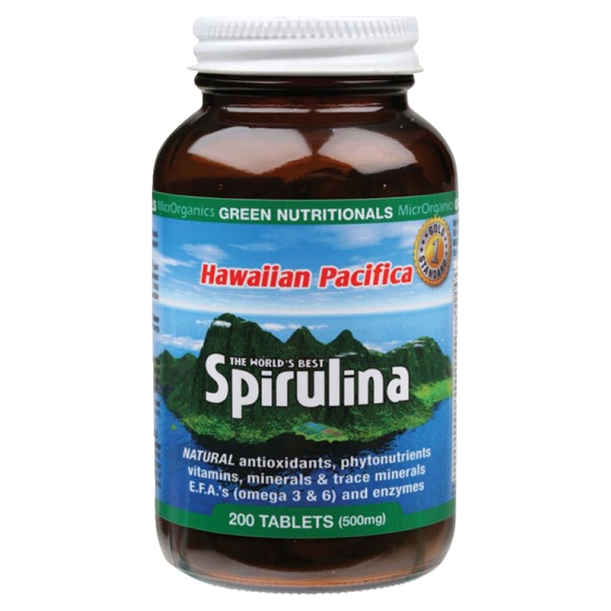 Green Nutritionals Hawaiian Pacifica Spirulina 200 Tablets