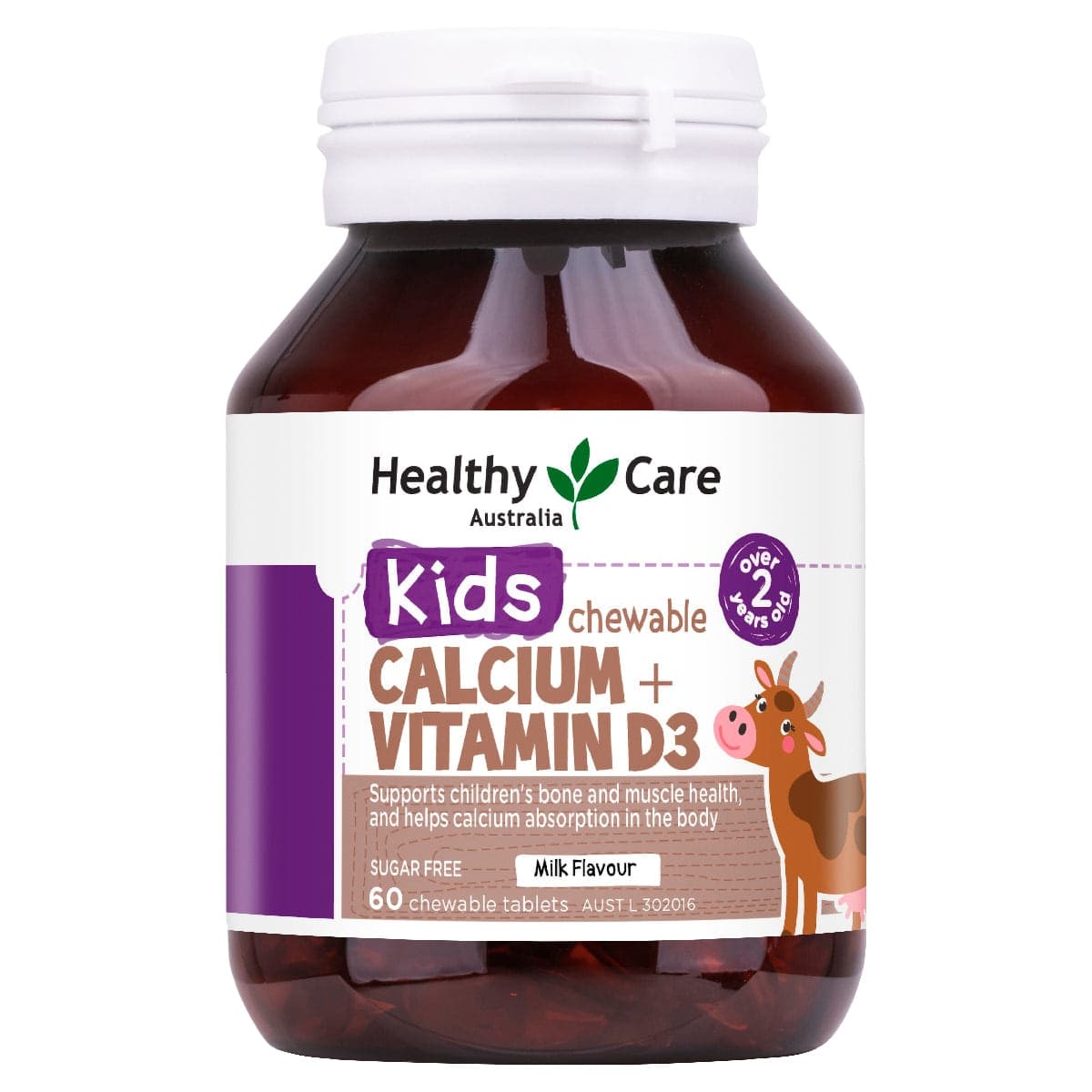 Healthy Care kids Chewable Calcium + Vitamin D3 60 Tablets