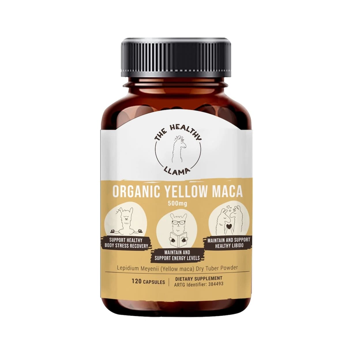 Healthy Llama Organic Yellow Maca 120 Capsules