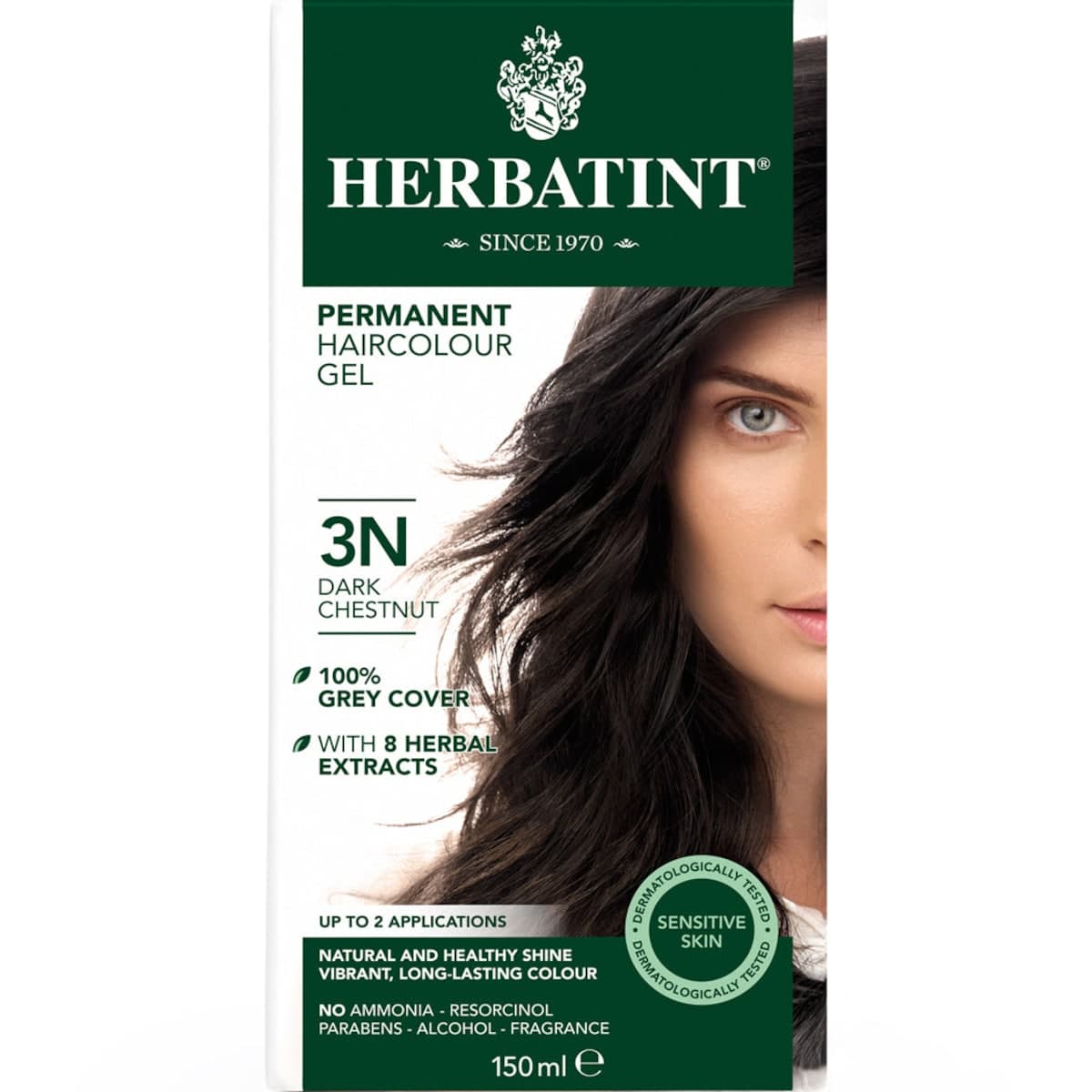 Herbatint Permanent Hair Colour Gel 3N Dark Chestnut 150ml