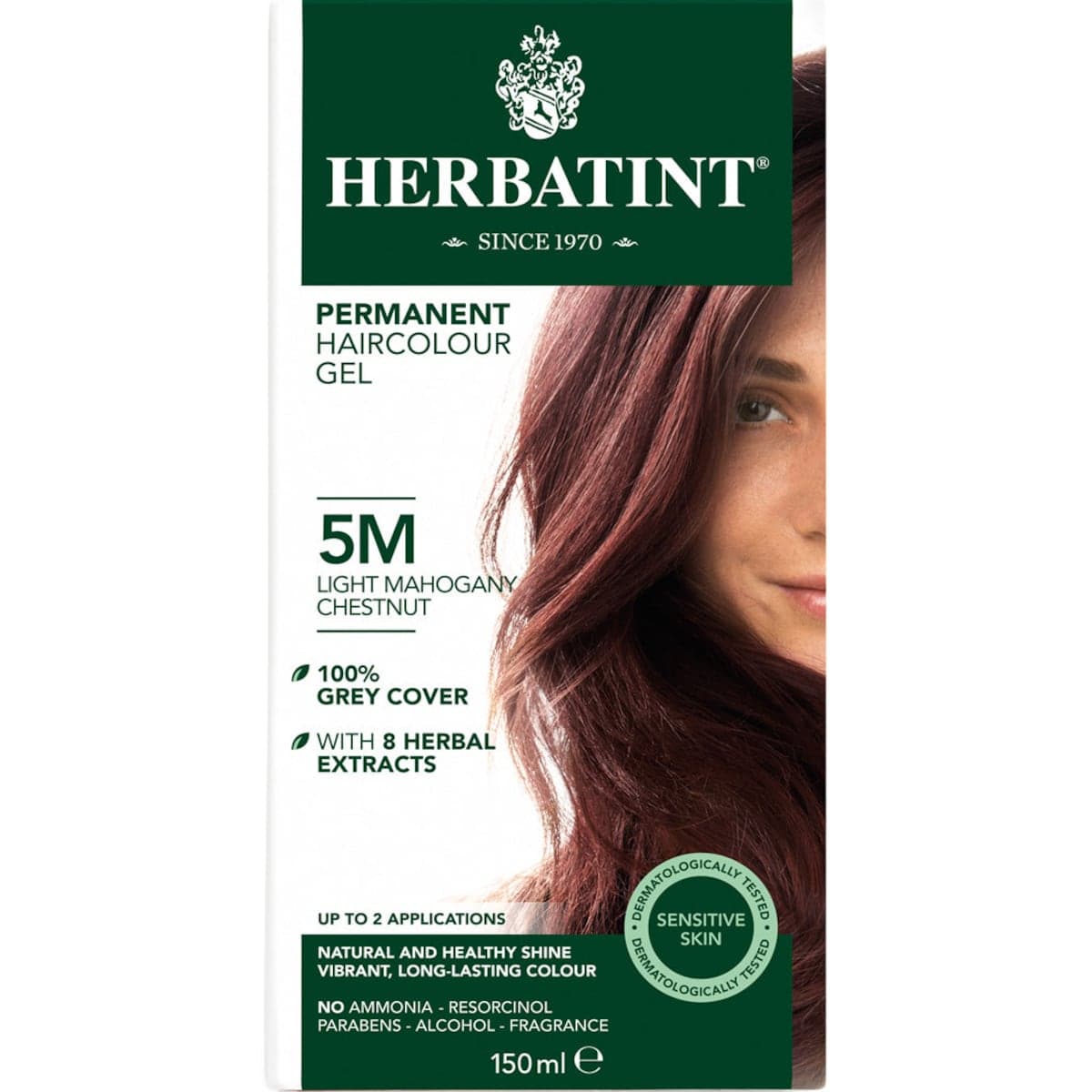 Herbatint Permanent Hair Colour Gel 5M Light Mahogany Chestnut 150ml