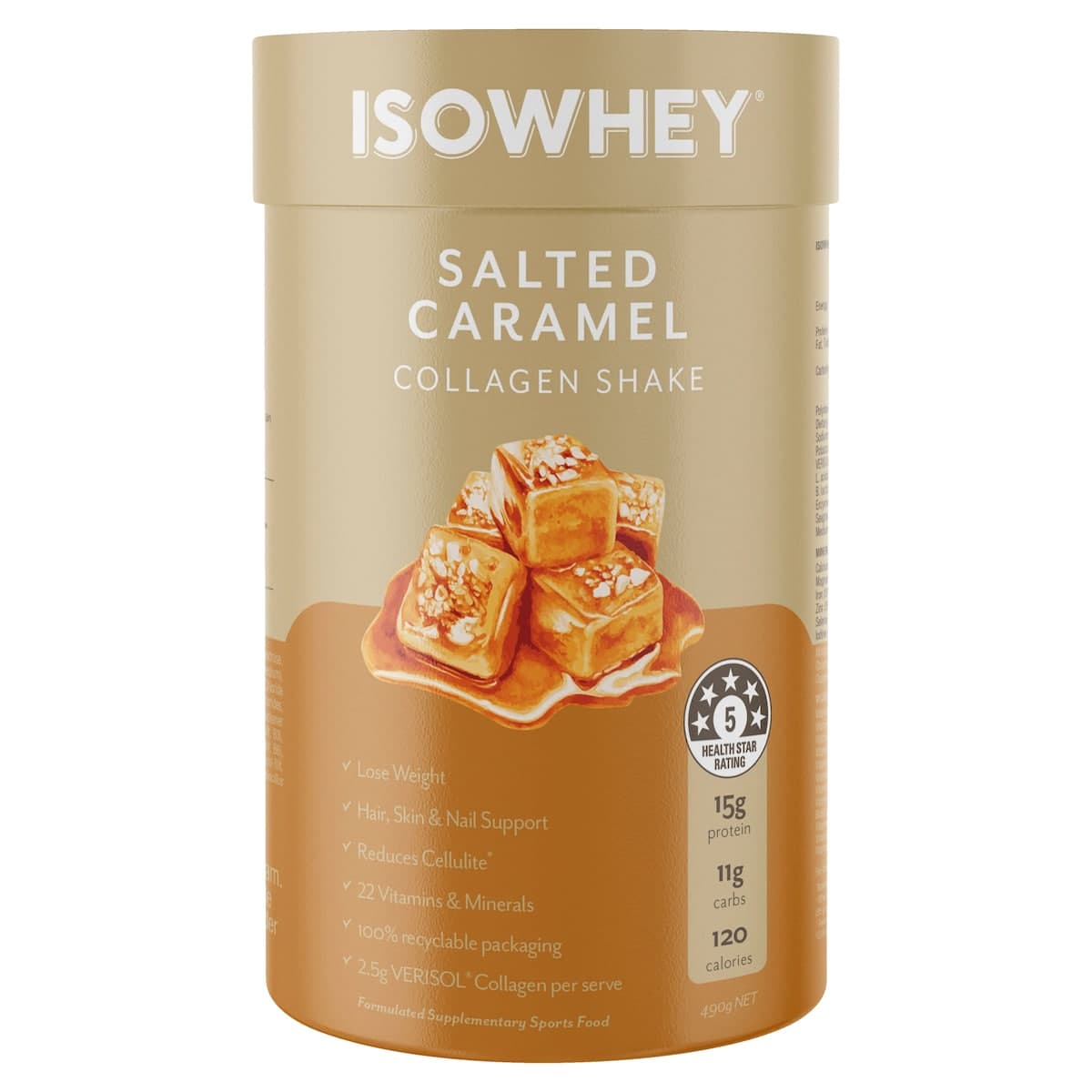Isowhey Salted Caramel Collagen Shake 490g