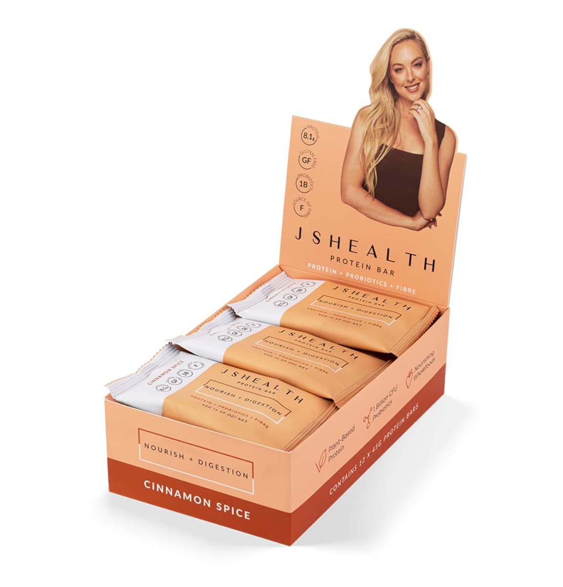 JSHealth Protein Bar Cinnamon Spice 12 x 45g