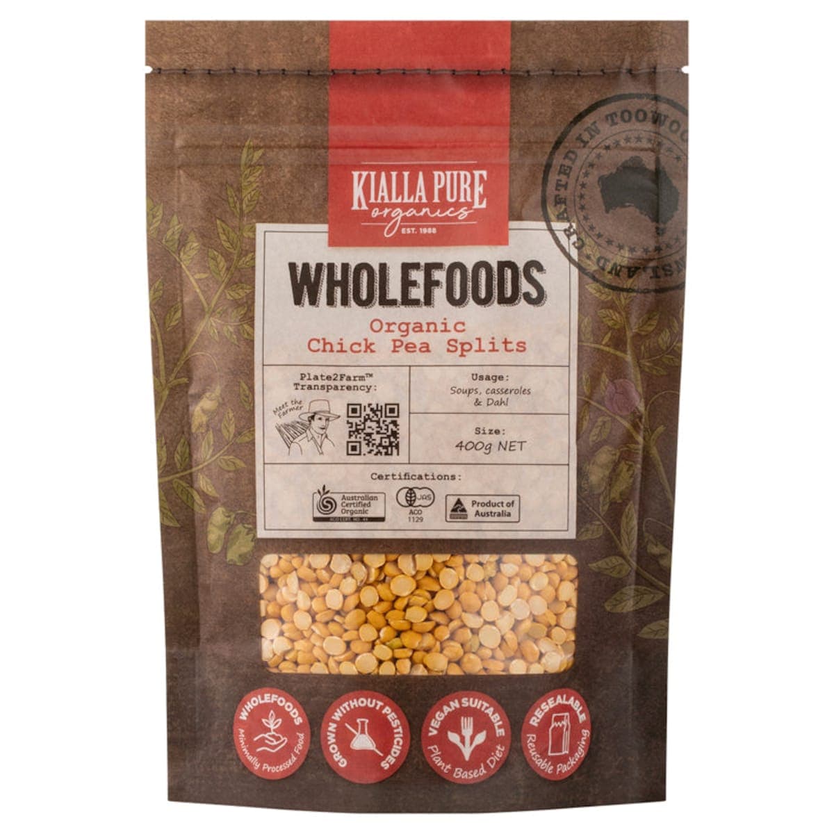 Kialla Organic Chick Pea Splits 400g