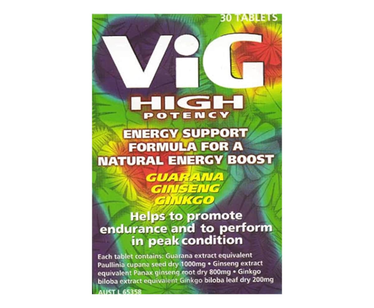 Vig High Potency Guarana Ginseng Gingko 30 Tablets