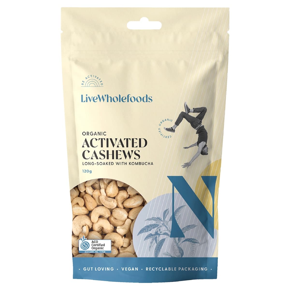 Live Wholefoods Organic Activated Cashews 120g