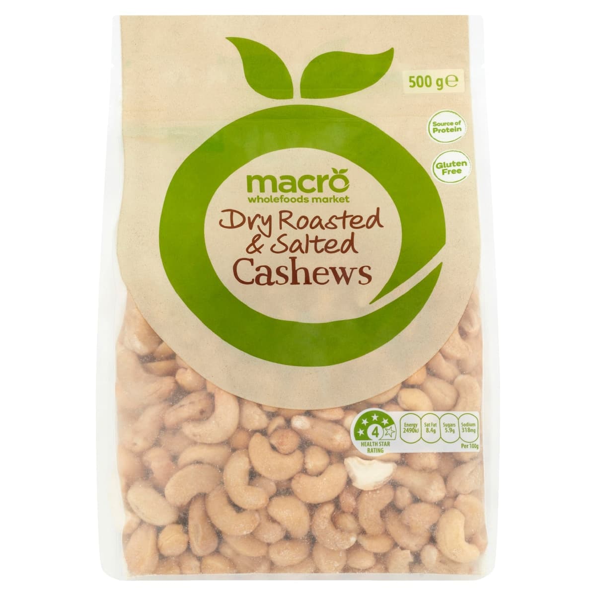 Macro Dry Roasted & Salted Cashews 500G