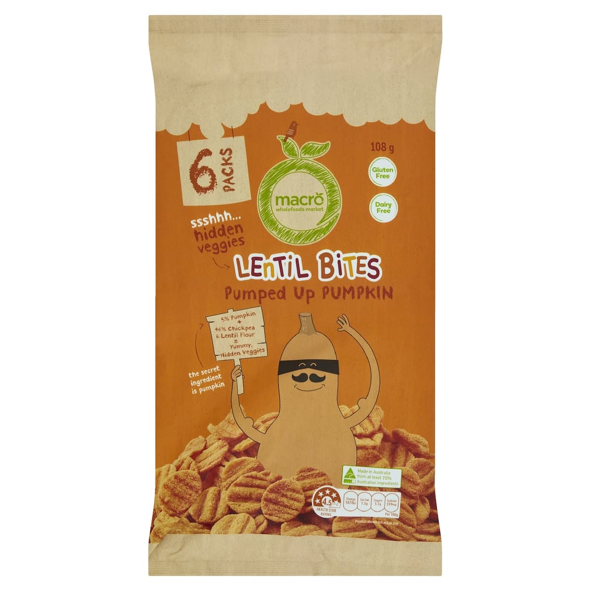 Macro Lentil Bites Pumped Pumpkin 108g