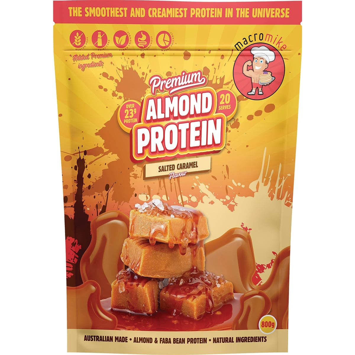 Macro Mike Almond Protein Powder Salted Caramel 800g