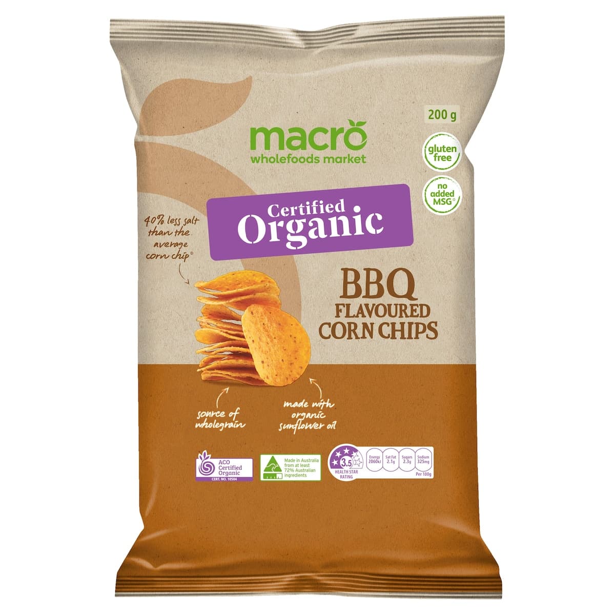 Macro Org Bbq Corn Chips 200G
