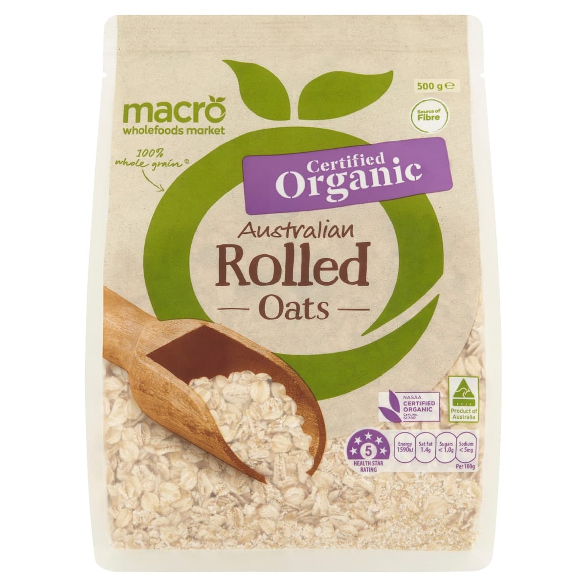 Macro Organic Oats Rolled 500g