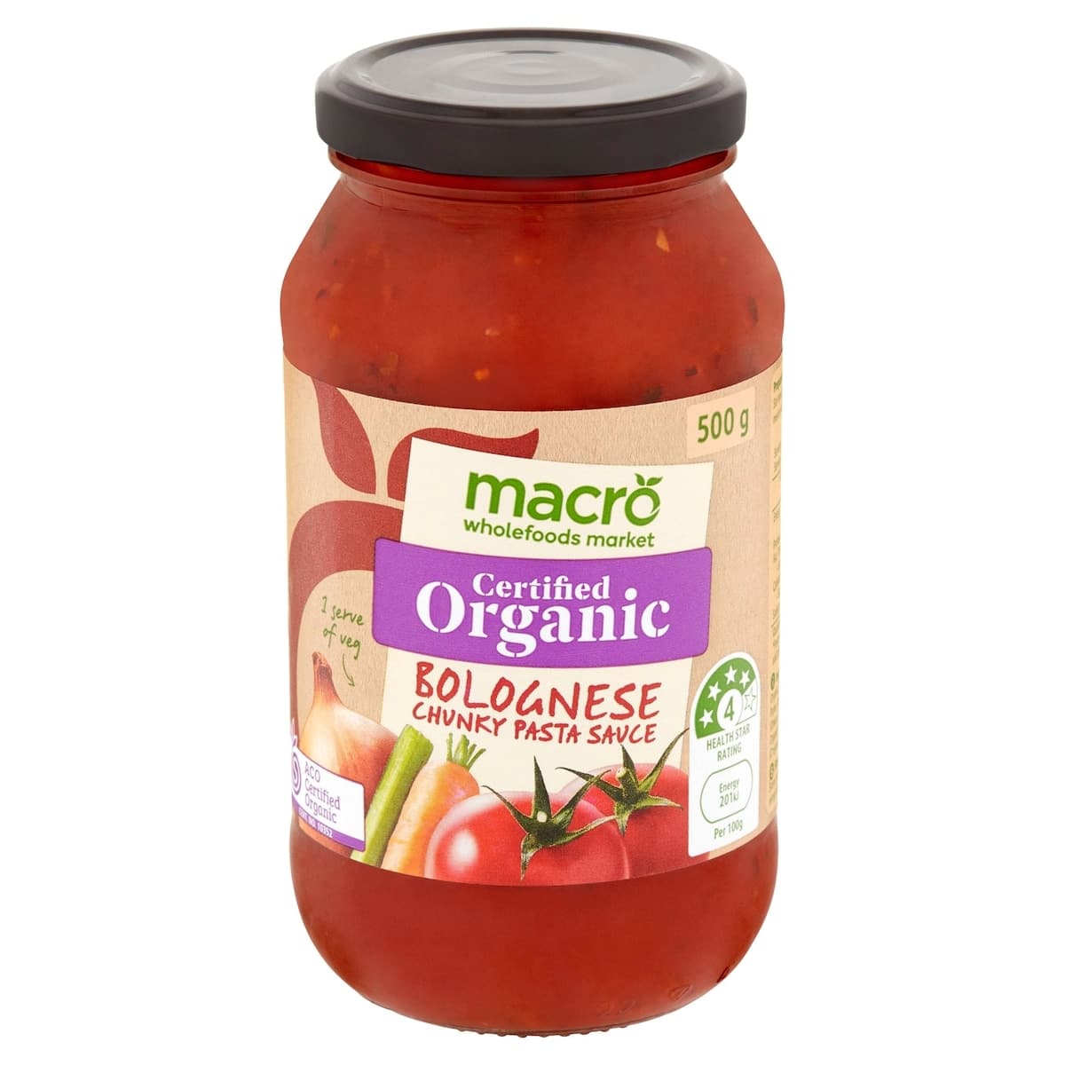 Macro Organic Chunky Pasta Sauce Bolognese 500g