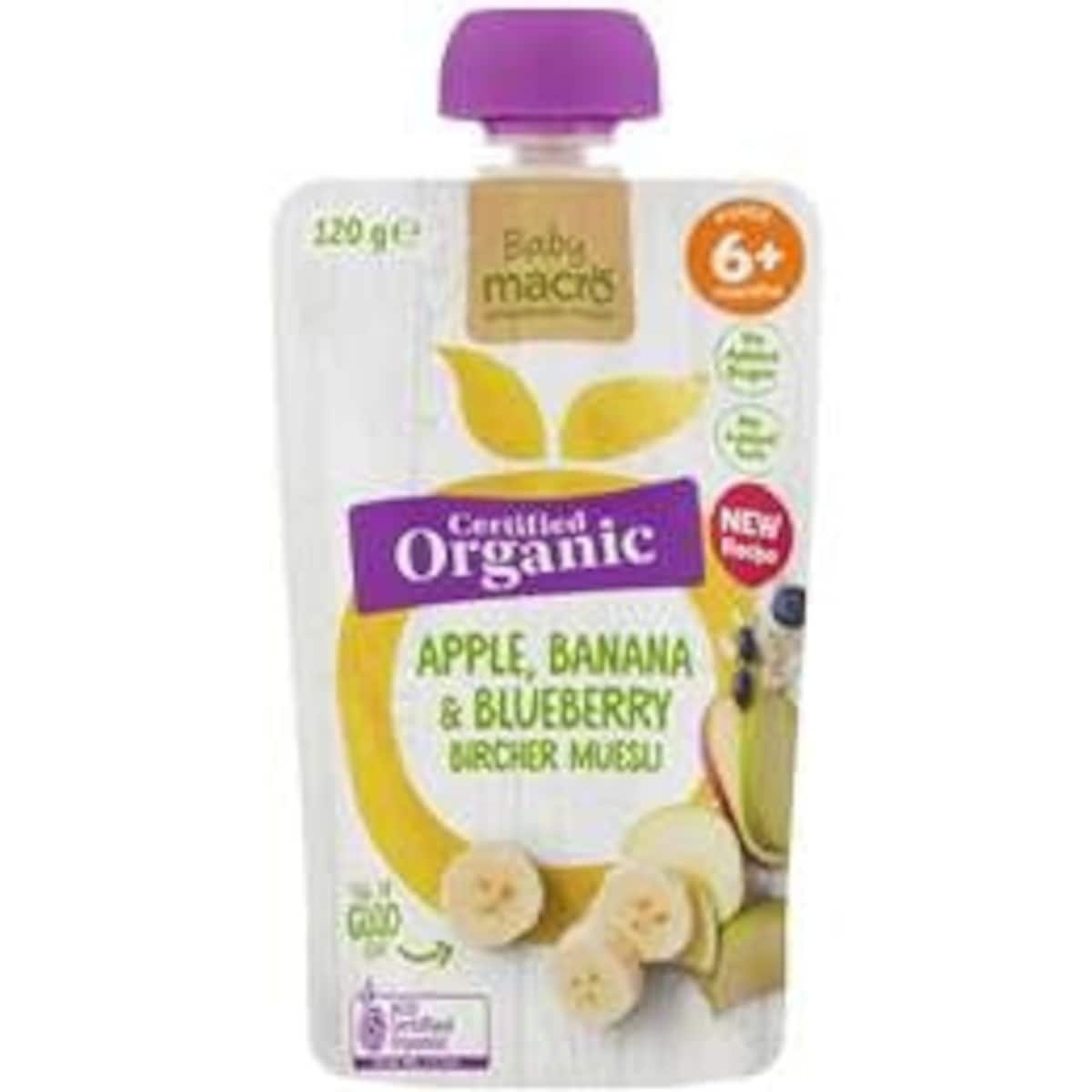 Macro Organic 6 Months+ Apple Banana & Blueberry Bircher Muesli 120g