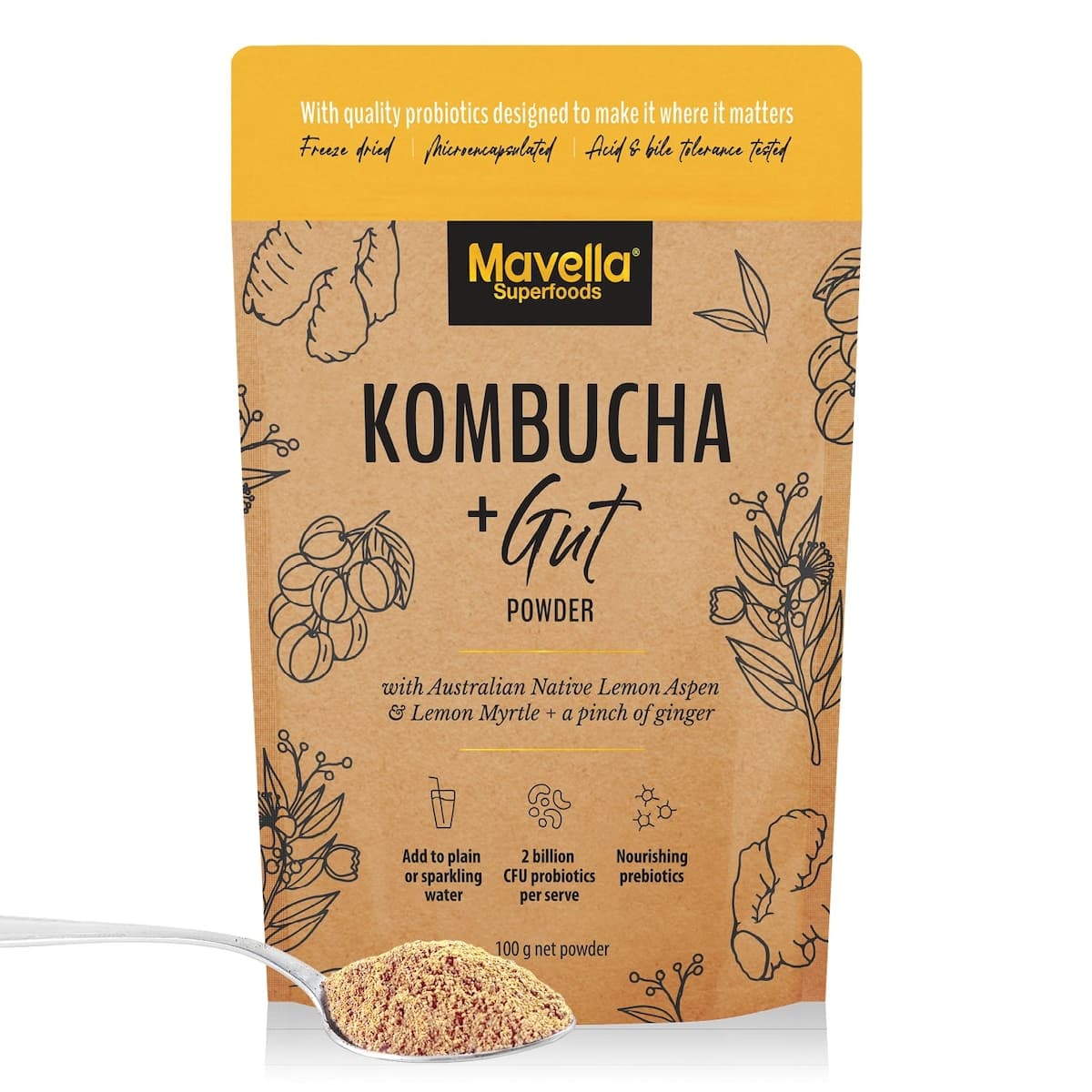 Mavella Superfoods Kombucha + Gut Powder 100g