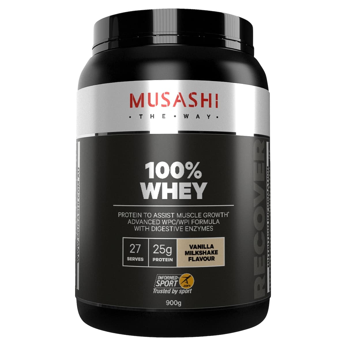 Musashi 100% Whey Protein Powder Vanilla Milkshake 900g