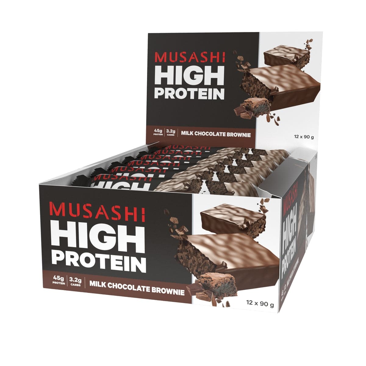 Musashi High Protein Bar Milk Chocolate Brownie 12 x 90g