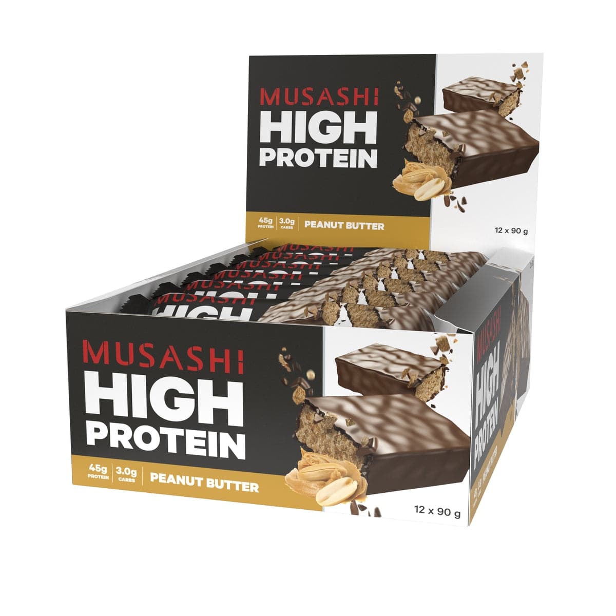 Musashi High Protein Bar Peanut Butter 12 x 90g