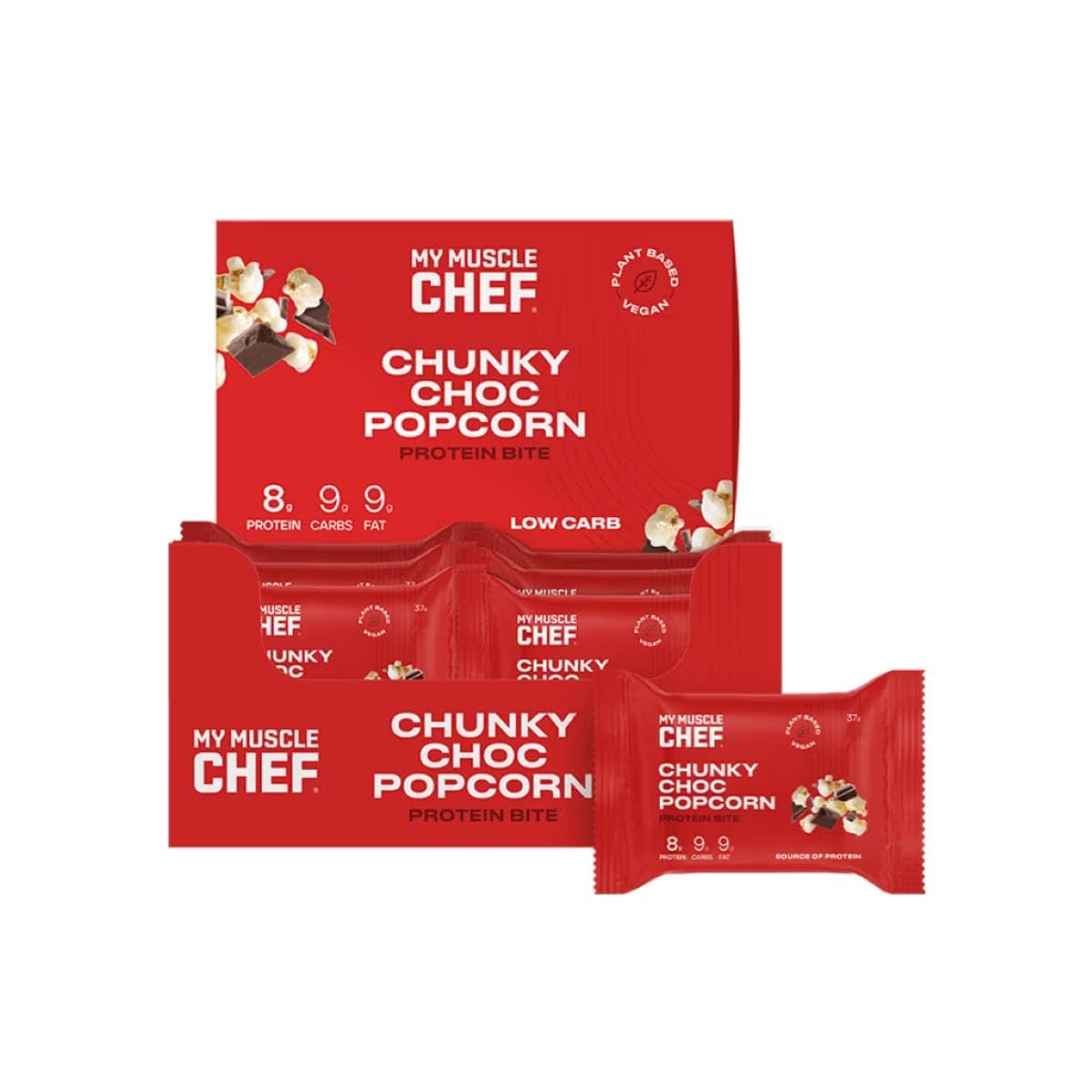 My Muscle Chef Protein Bite Chunky Choc Popcorn 12 x 37g