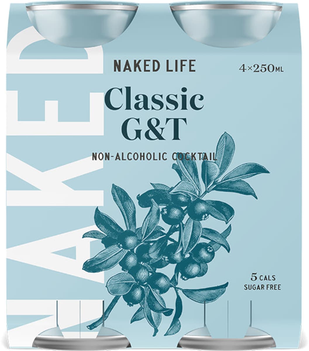 Naked Life Non-Alcoholic Cocktail Classic G&T 4x250ml