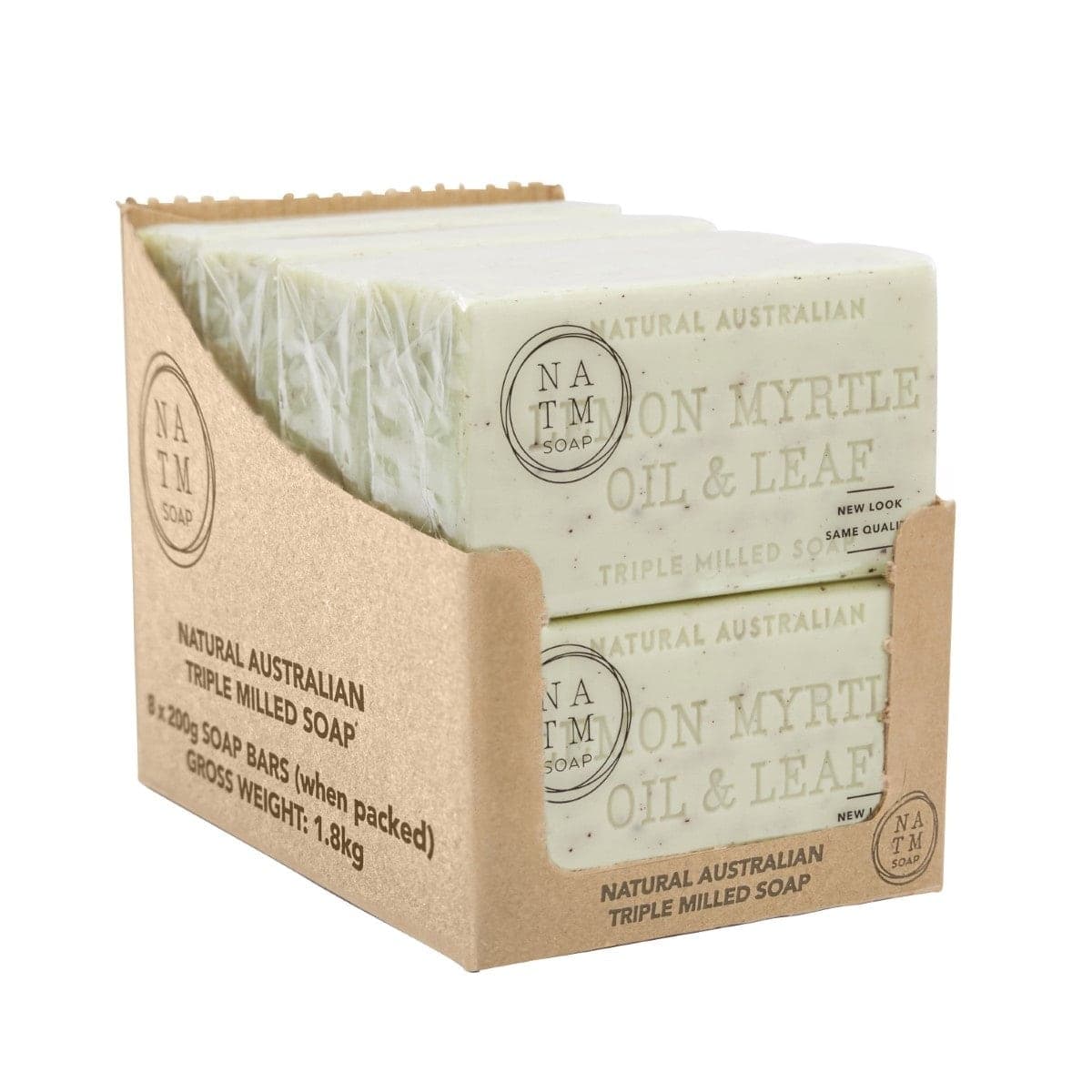 Natural Australian Triple Milled Lemon Myrtle Oil & Leaf Soap 8 x 200g