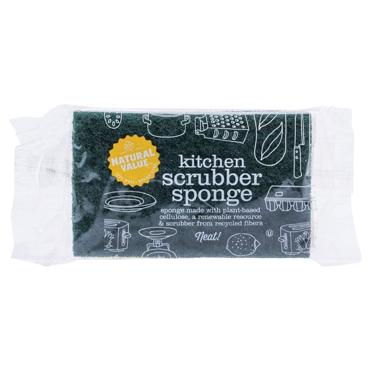 Natural Value Kitchen Scrubber Sponge