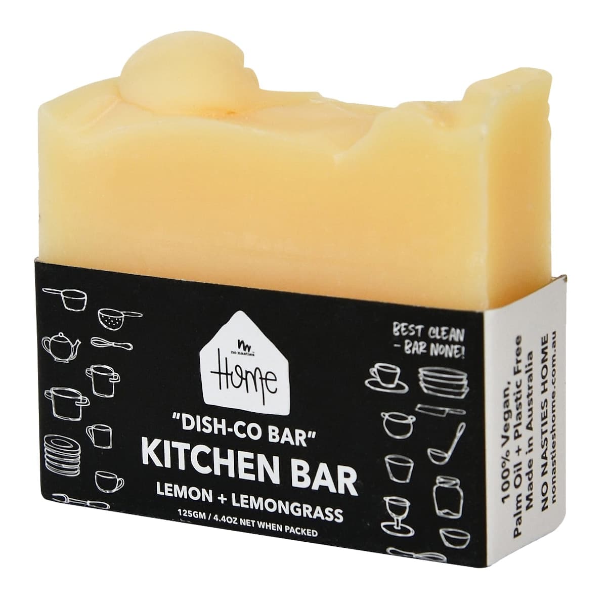 No Nasties Home Dish-Co Kitchen Bar Lemon And Lemongrass 125g