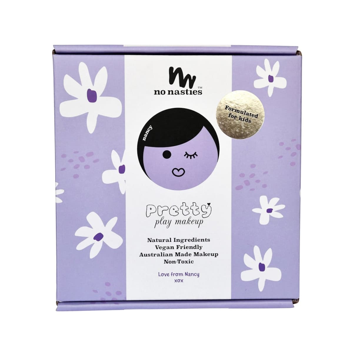 No Nasties Kids Nancy Natural Deluxe Purple Pretty Play Kids Makeup Box