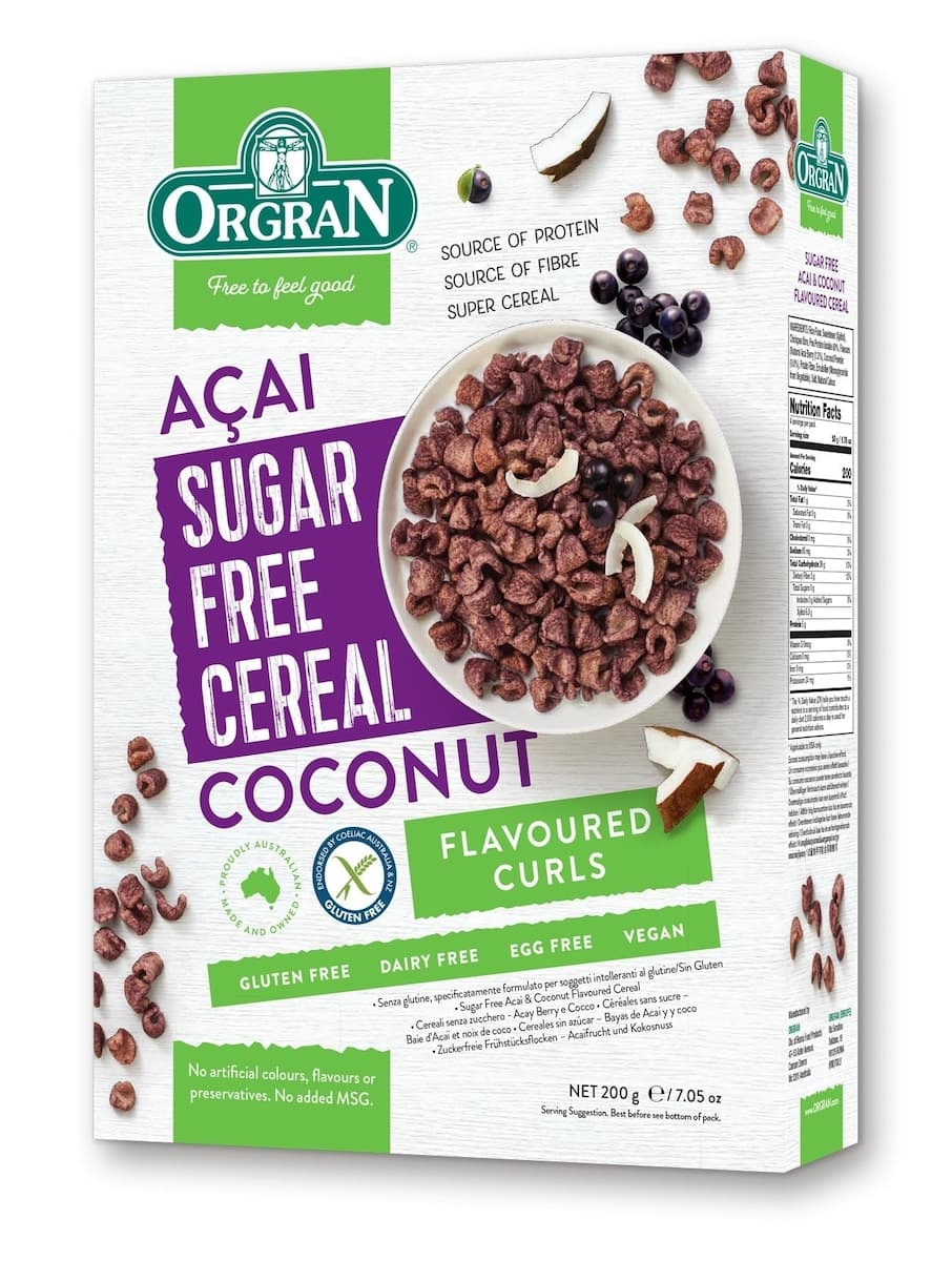 Orgran Sugar Free Acai & Coconut Cereal 200g
