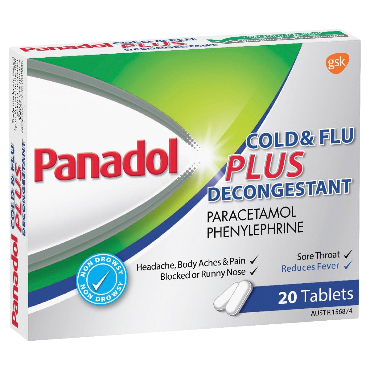 Panadol Paracetamol Cold & Flu Plus Decongestant 20 Pack