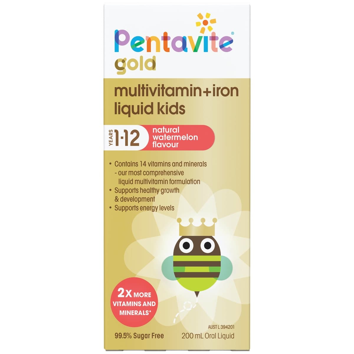 Pentavite Gold Multivitamin + Iron Liquid Kids 200ml