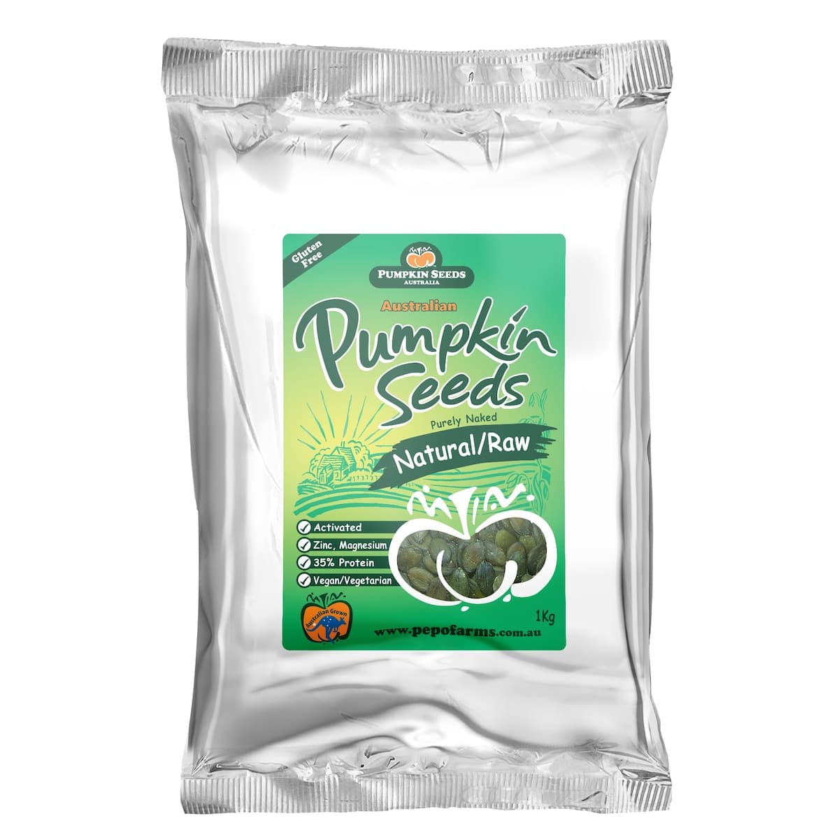Pepo Farms Natural Australian Pumpkin Seeds 1kg