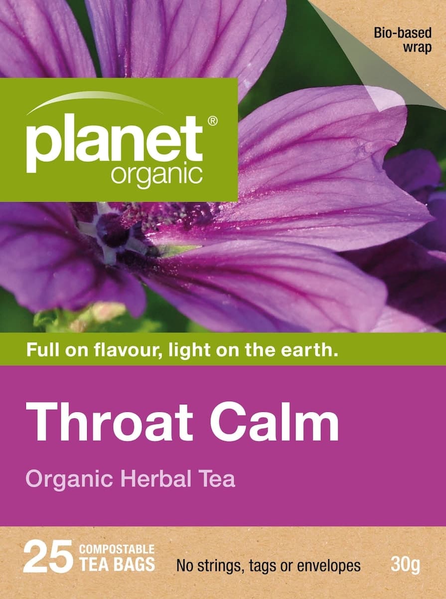 Planet Organic Throat Calm Tea Bags 25 Pack