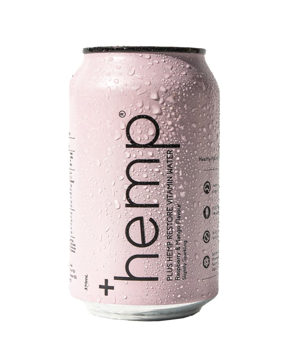 Plus Hemp Restore Vitamin Water Raspberry & Mango 330ml