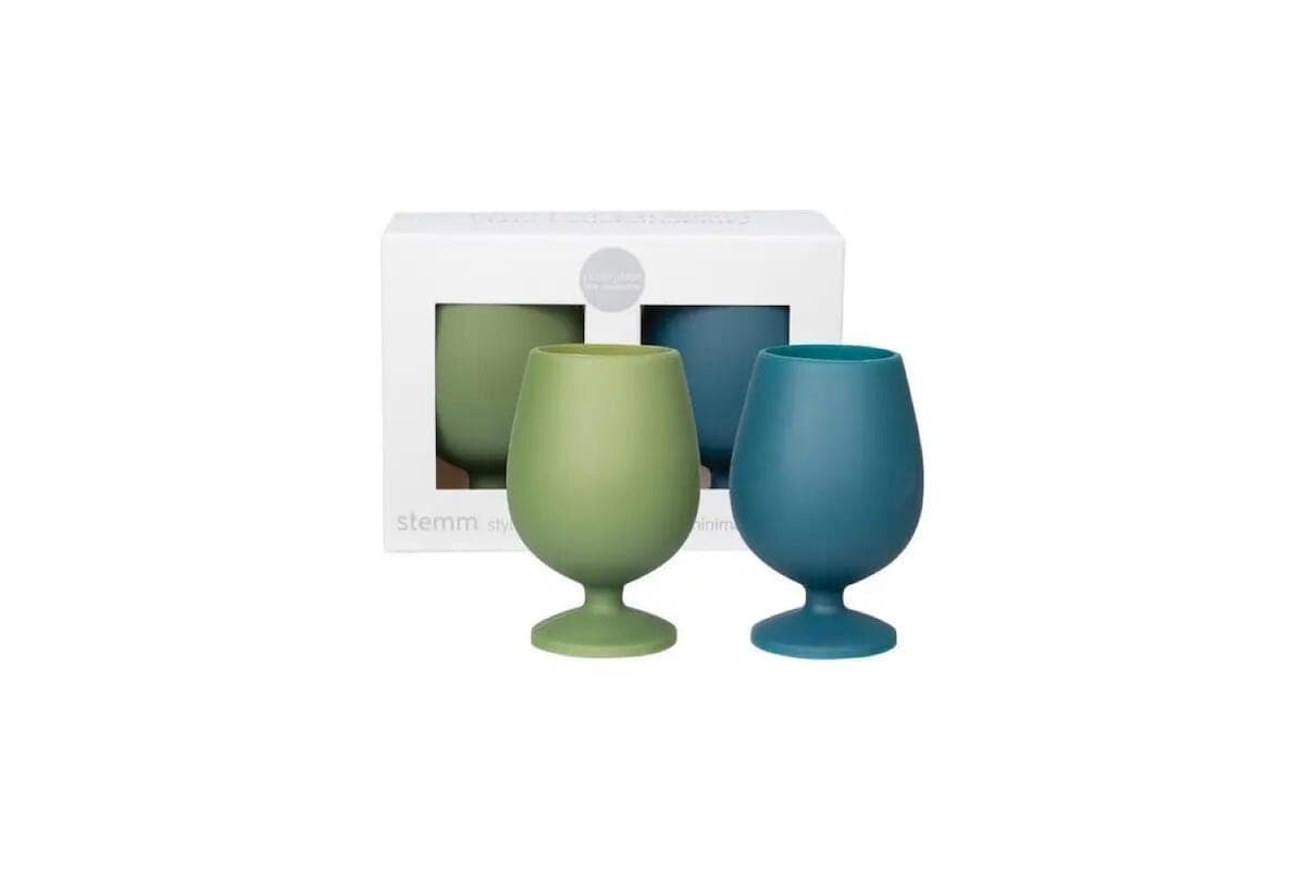 Porter Green Stemm Unbreakable Silicone Wine Glass Set Peebles 2x250ml