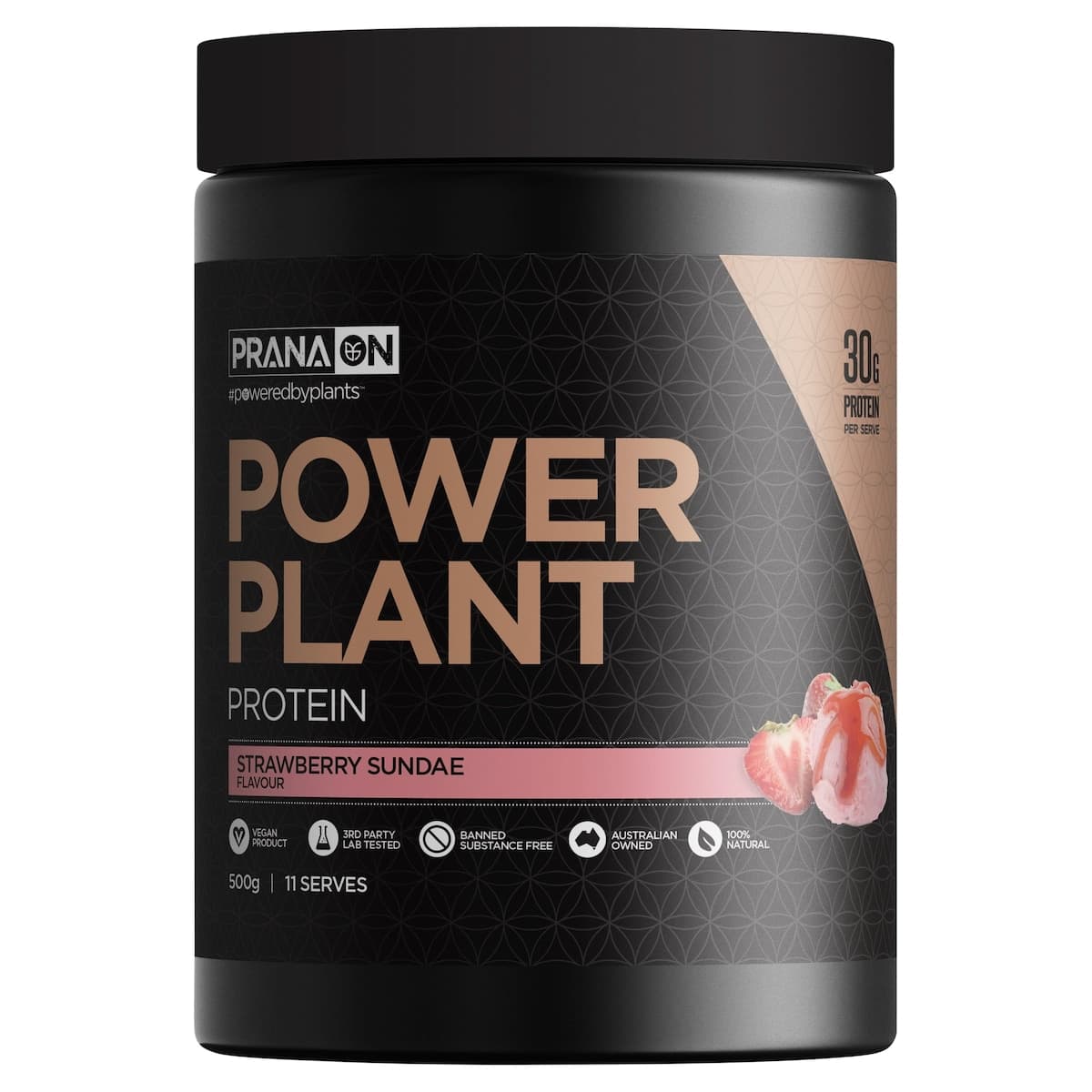 Pranaon Power Plant Protein Strawberry Sundae 500g