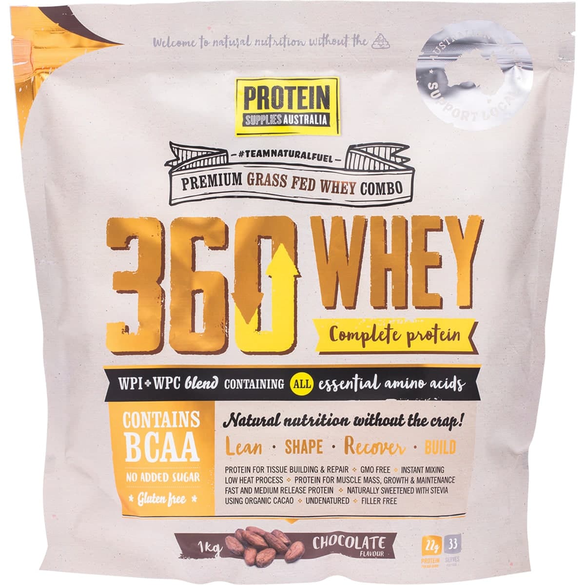 Protein Supplies Australia 360 Whey Protein Powder Chocolate 1kg
