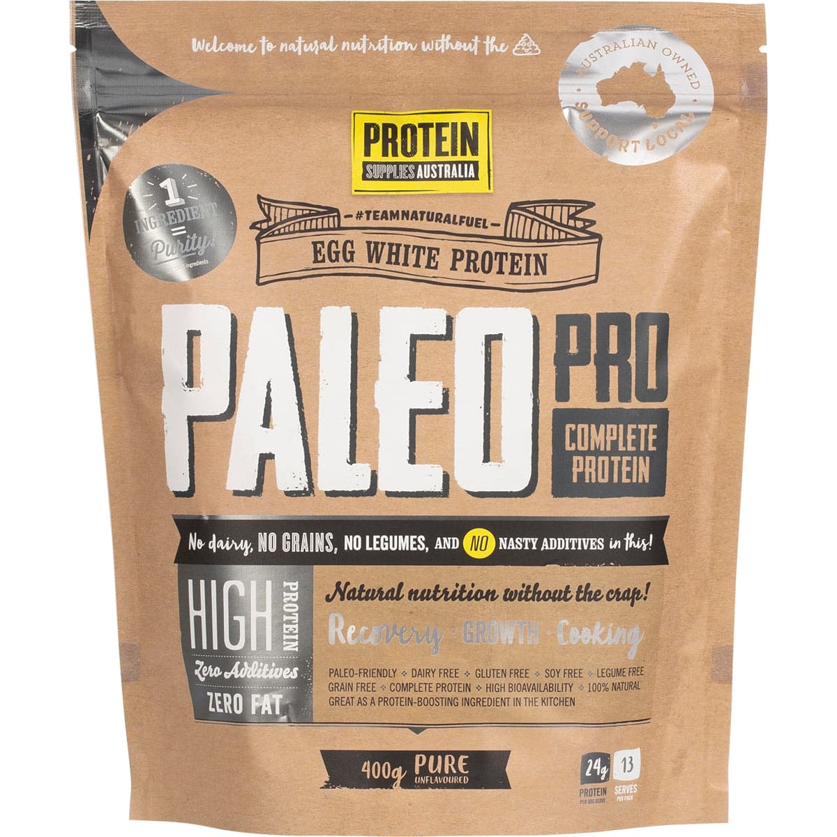Protein Supplies Australia Paleo Pro Egg White Protein Unflavoured 400g