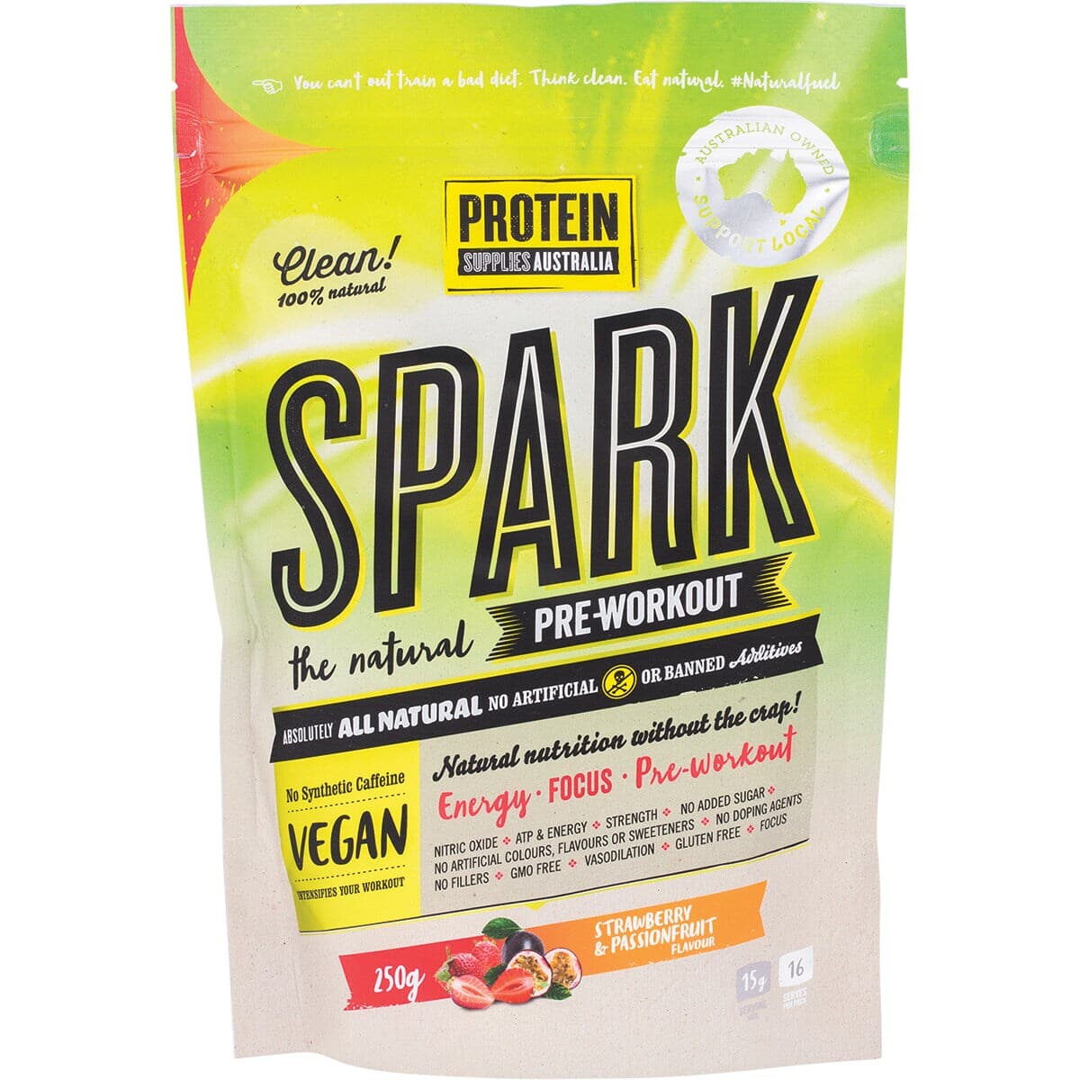 Protein Supplies Australia Spark Pre-workout Strawberry & Passionfruit 250g