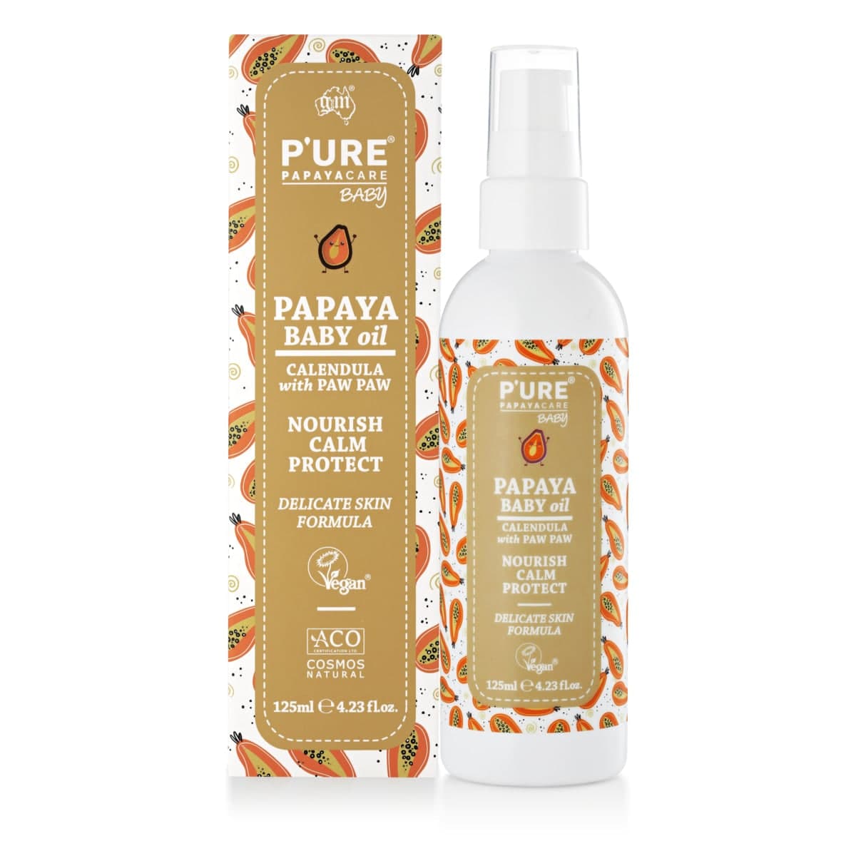 P'ure Papayacare Papaya Baby Oil 125ml