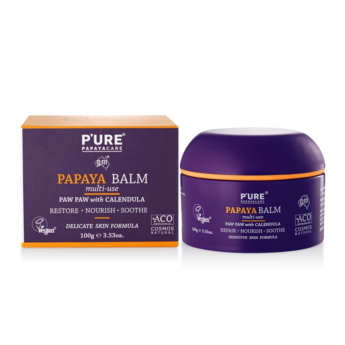 P'ure Papayacare Papaya Balm Multi-Task 100g