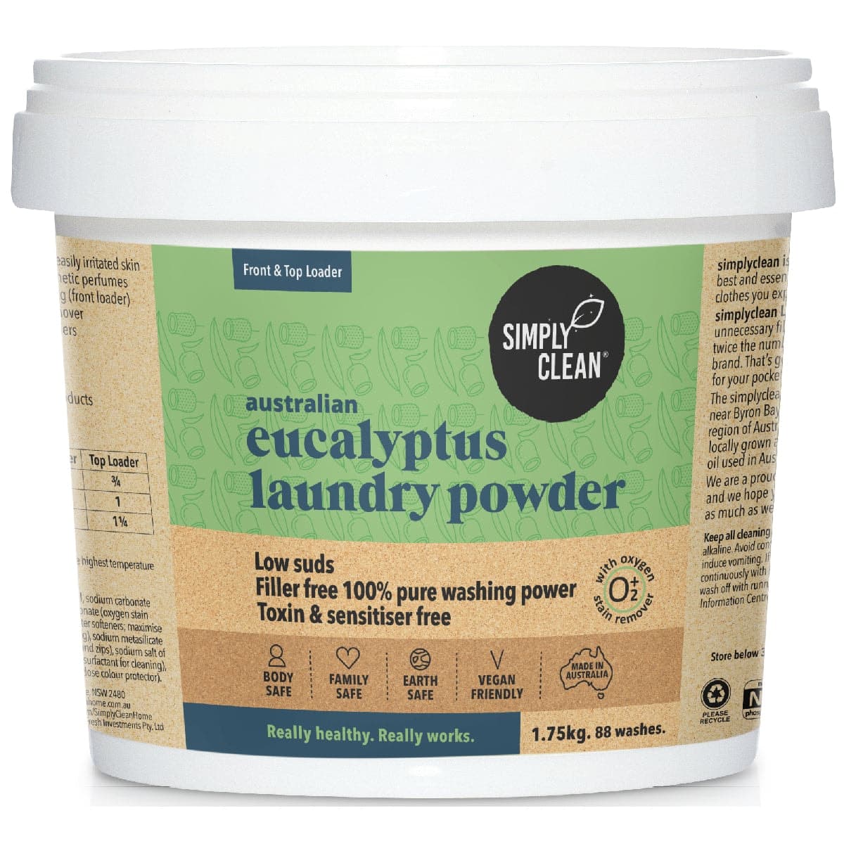 Simply Clean Australian Eucalyptus Laundry Powder 1.75kg